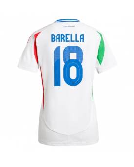 Italia Nicolo Barella #18 Maglia Gara Trasferta Repliche Europei 2024 Donna